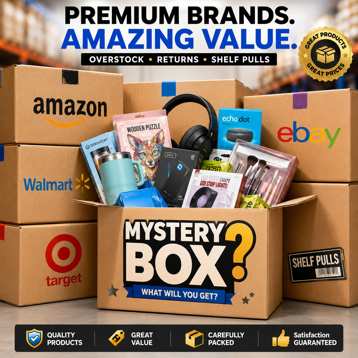 PREMIUM AMAZON Mystery Large Box All New Liquidation SEALED From 16x12x24 Box