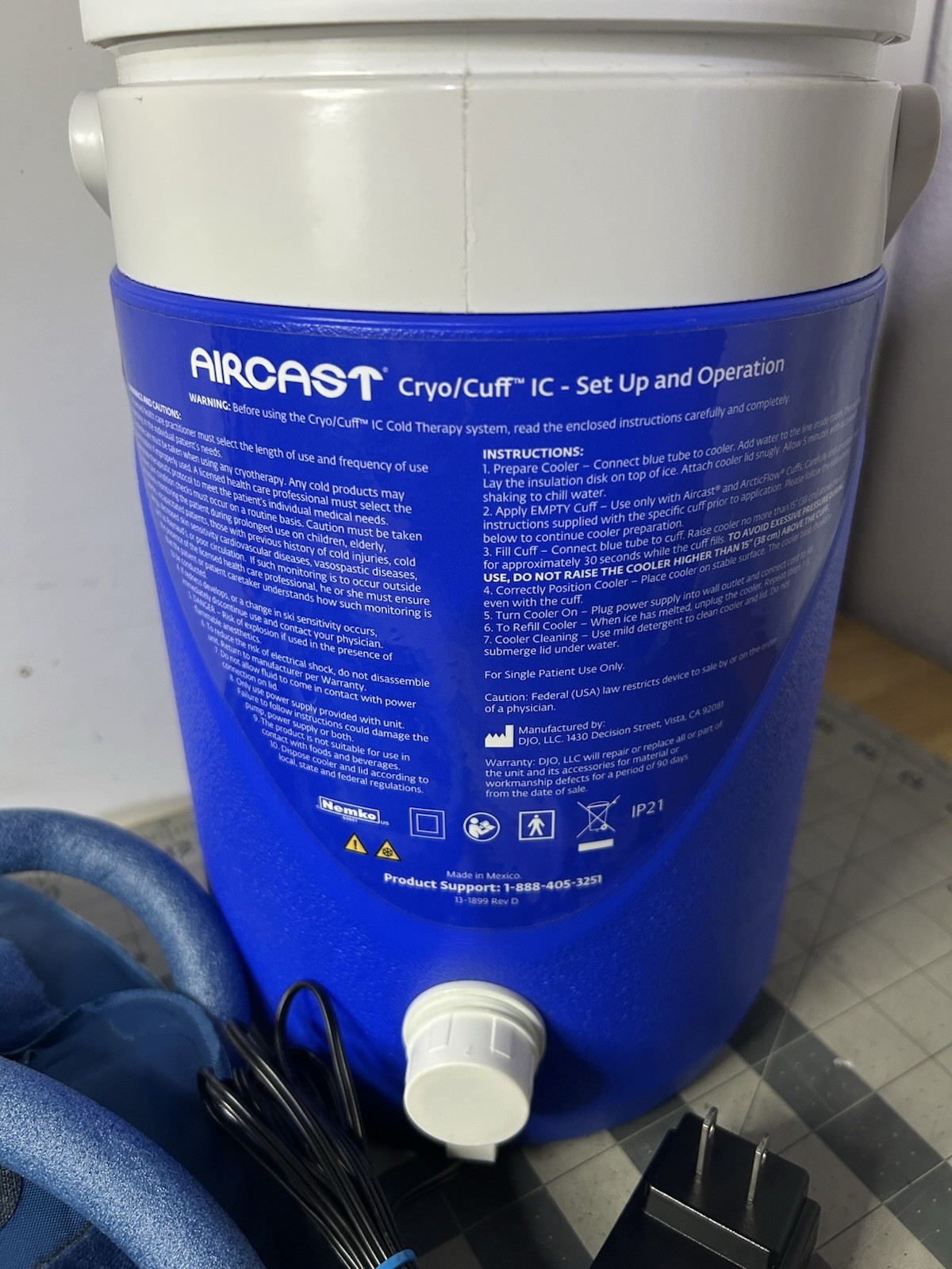 Aircast Cryo Cuff IC Cooler with Knee Cuff and Hose Ready To Use