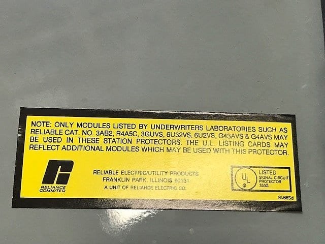 Reliance Comm/Tec BEPC25FS Telephone Box with Internal Wiring (Used)