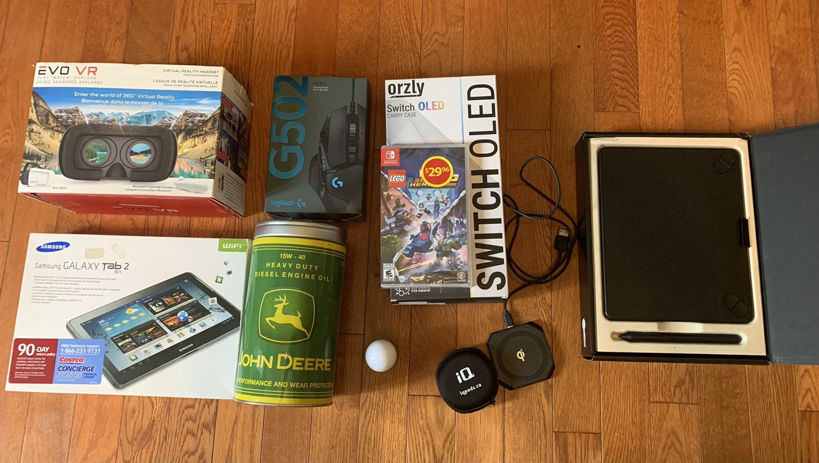 Random Lot of Tech, Piggy Bank, and Game