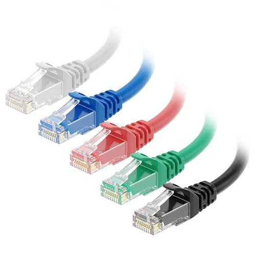 Cable Matters 5-Pack Cat6 Ethernet Patch Cable 5ft Snagless RJ45 Multi-Color