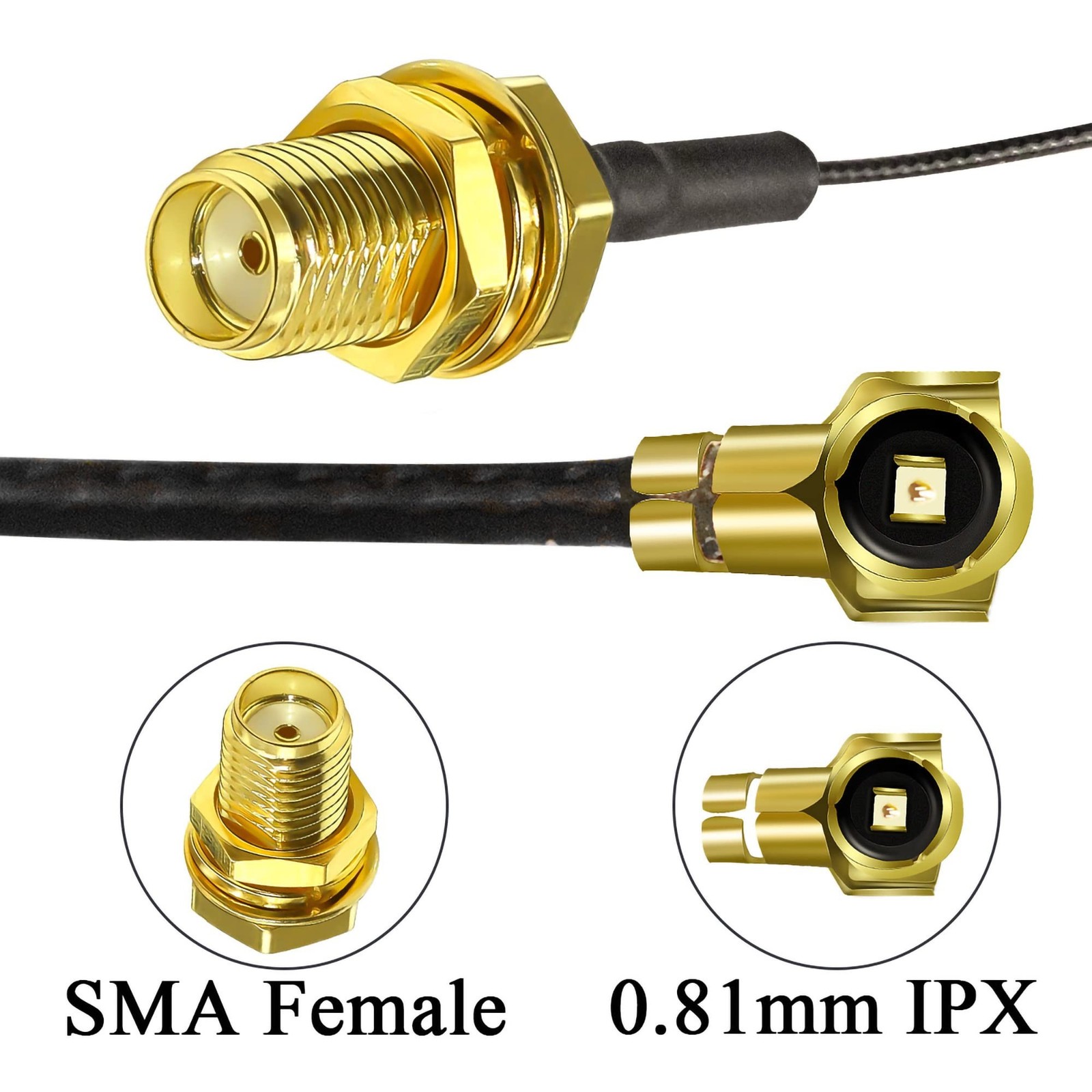 TUOLNK 5pcs 6inch SMA Female to U.fl/IPX Extension Cable SMA Female Jack Bulk…
