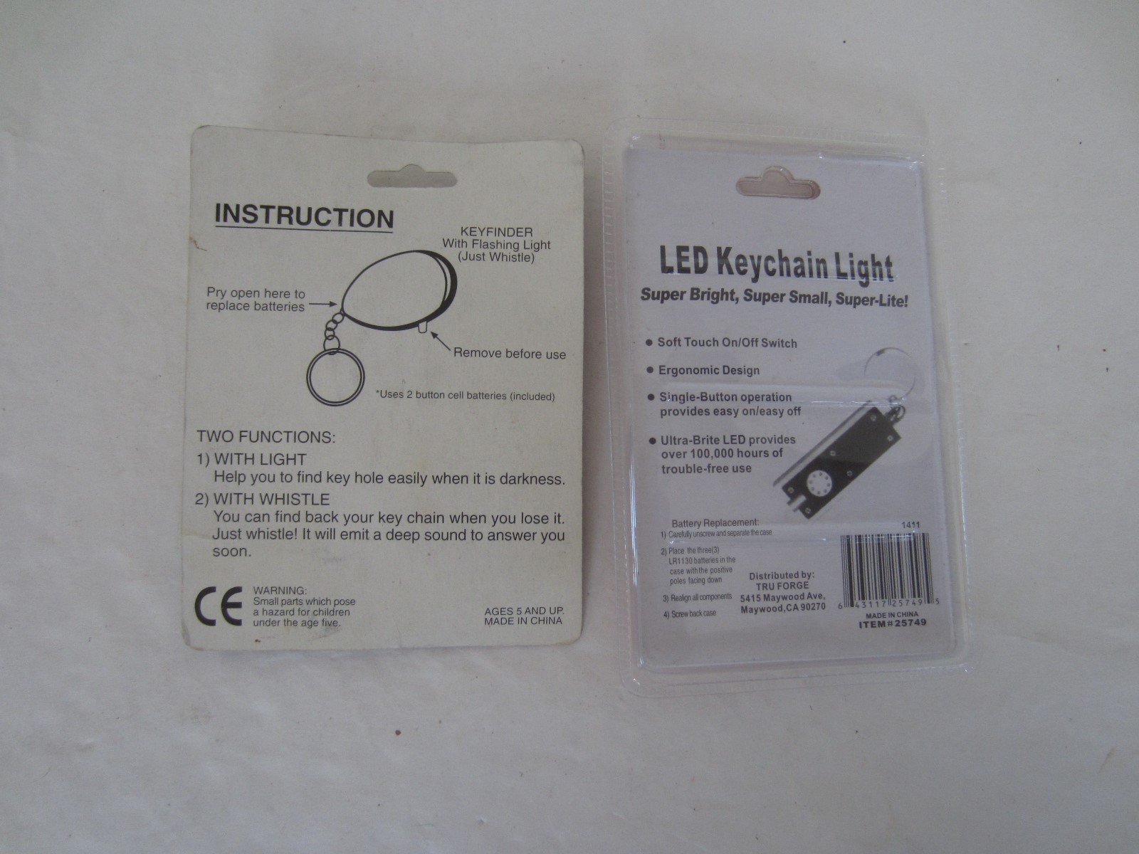 Electronic Keychains, Sonico Key Finder #3545 & Truforge LED Flash #60-635258