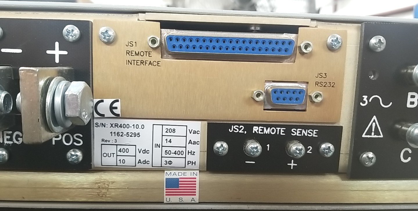 Magna-Power XR400-10 400v DC 10A Vin=240V AC 14A 3phase