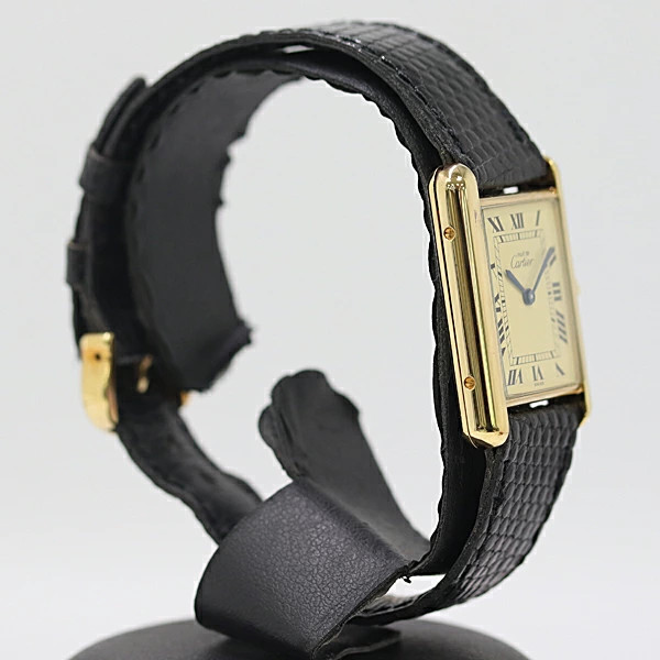 Cartier Must Tank SV925 Quartz Ladies Watch Warranty Card Square Dial Accessary