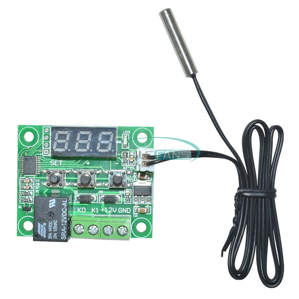 -50-110°C W1209 LED Digital Display Thermostat 12V NTC Sensor Red Display
