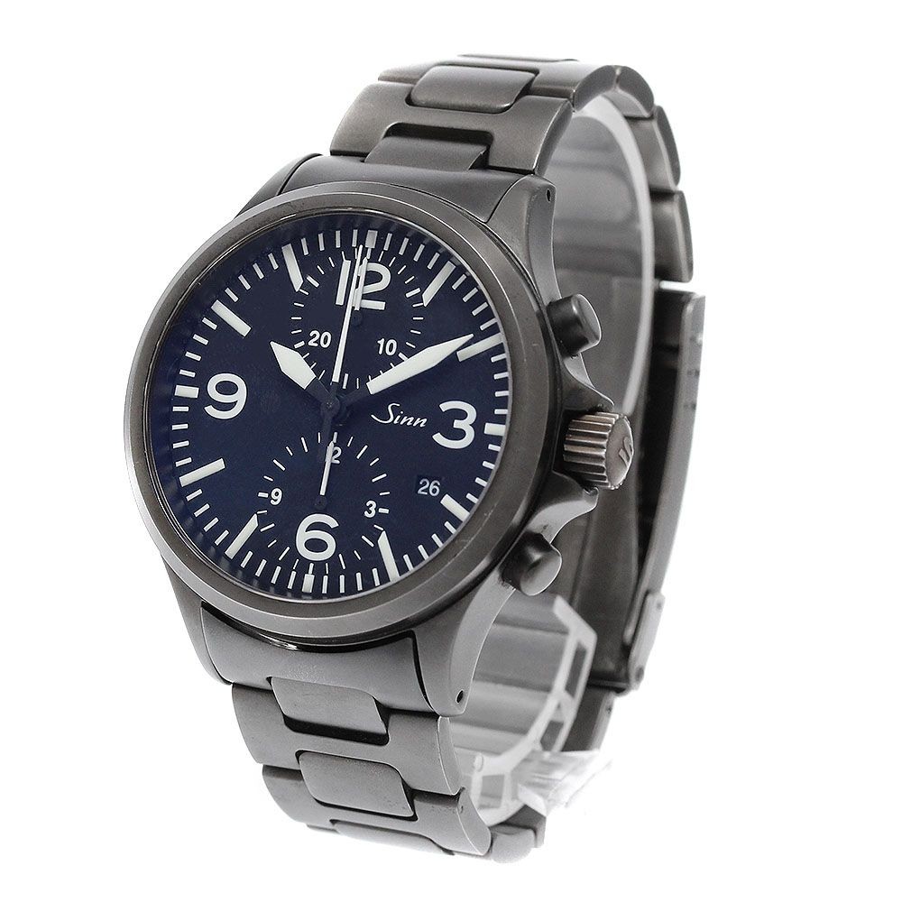 Sinn Watch 756 Date Chronograph Automatic Black Dial Stainless Steel Wristwatch