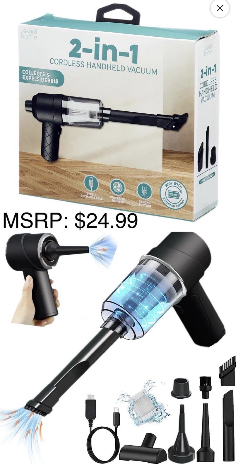 Lot of 8 Cordless Handheld Mini Vacuums + 2 Massage Guns Bulk As-Is