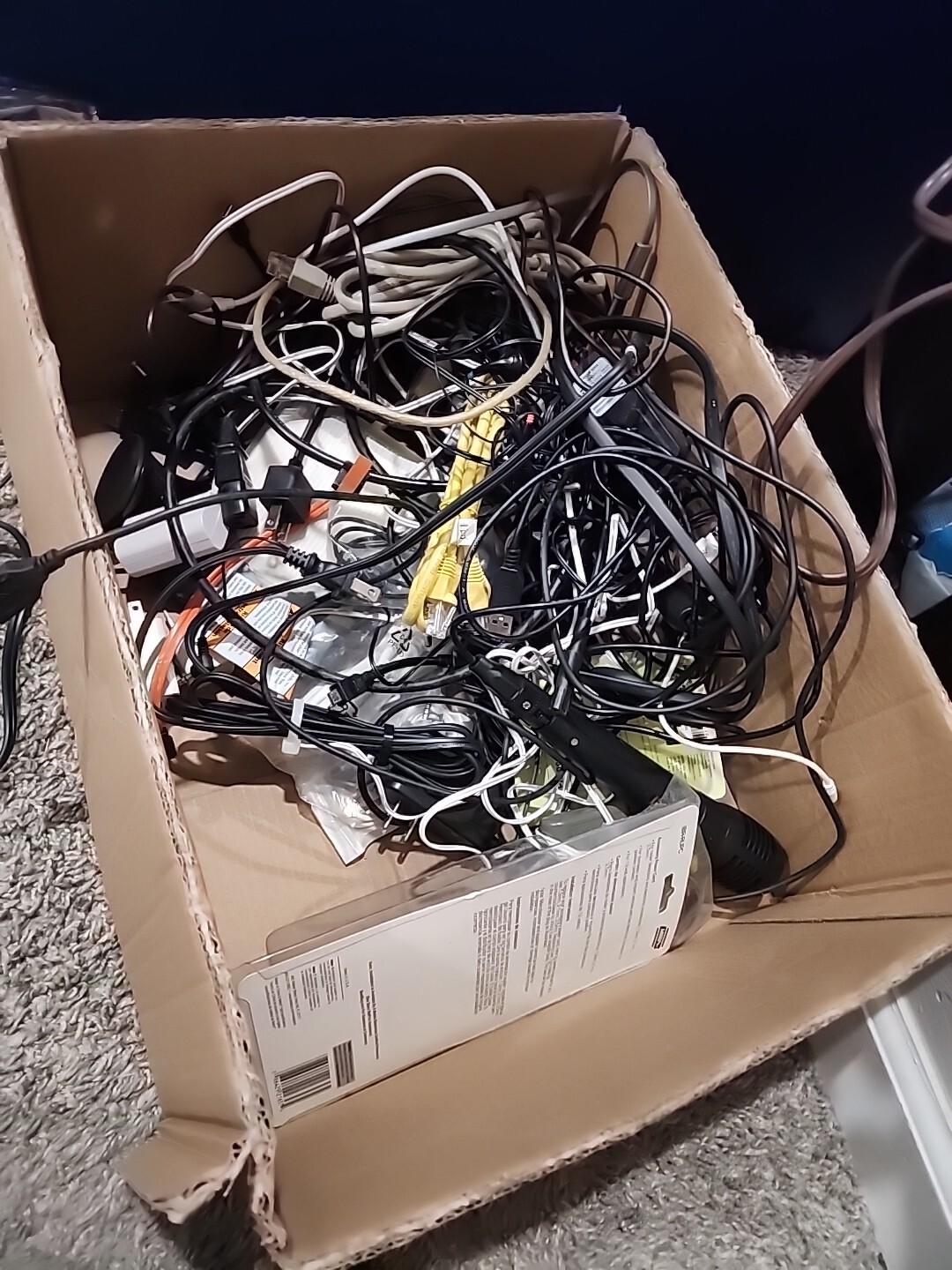 Box Of Misc Electronics And Cables