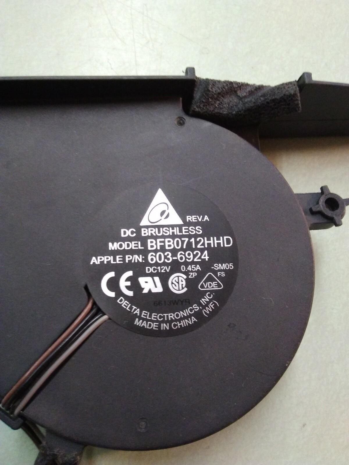 DELTA ELECTRONICS BFB0712HHD APPLE P/N 603-6924 DC12V 0.45
