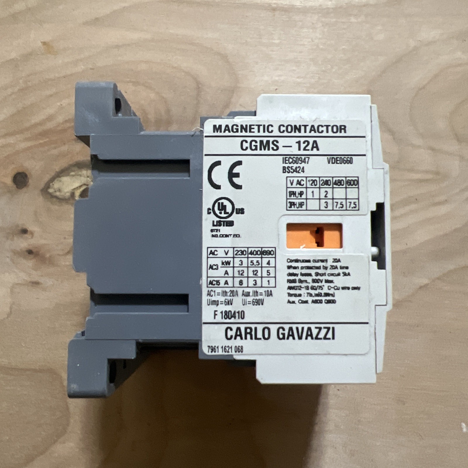 Carlo Gavazzi, Magnetic Contactor CGMS-12A