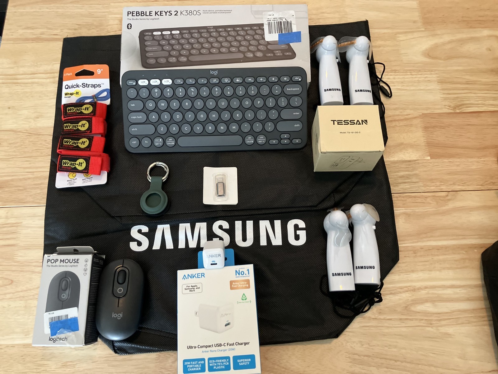 Real Tech Gadget Box – Logitech Pop Mouse, Logitech Peeble Key2, etc