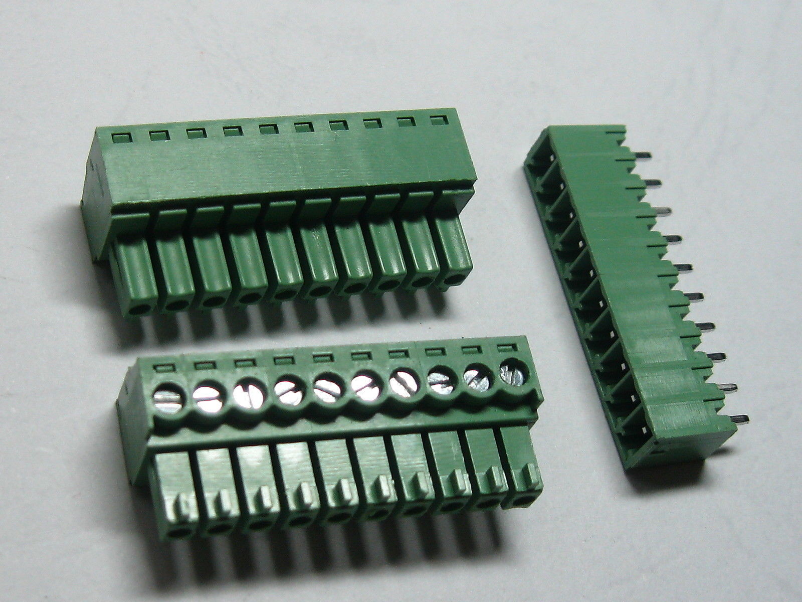 100 pcs 10pin 3.5mm Screw Terminal Block Connector Green Pluggable Type Straight