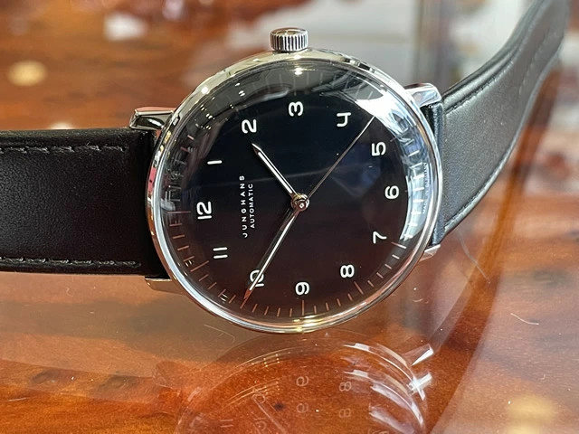 Junghans Automatic 38mm Watch Max Bill 027 3400 00 black men leather