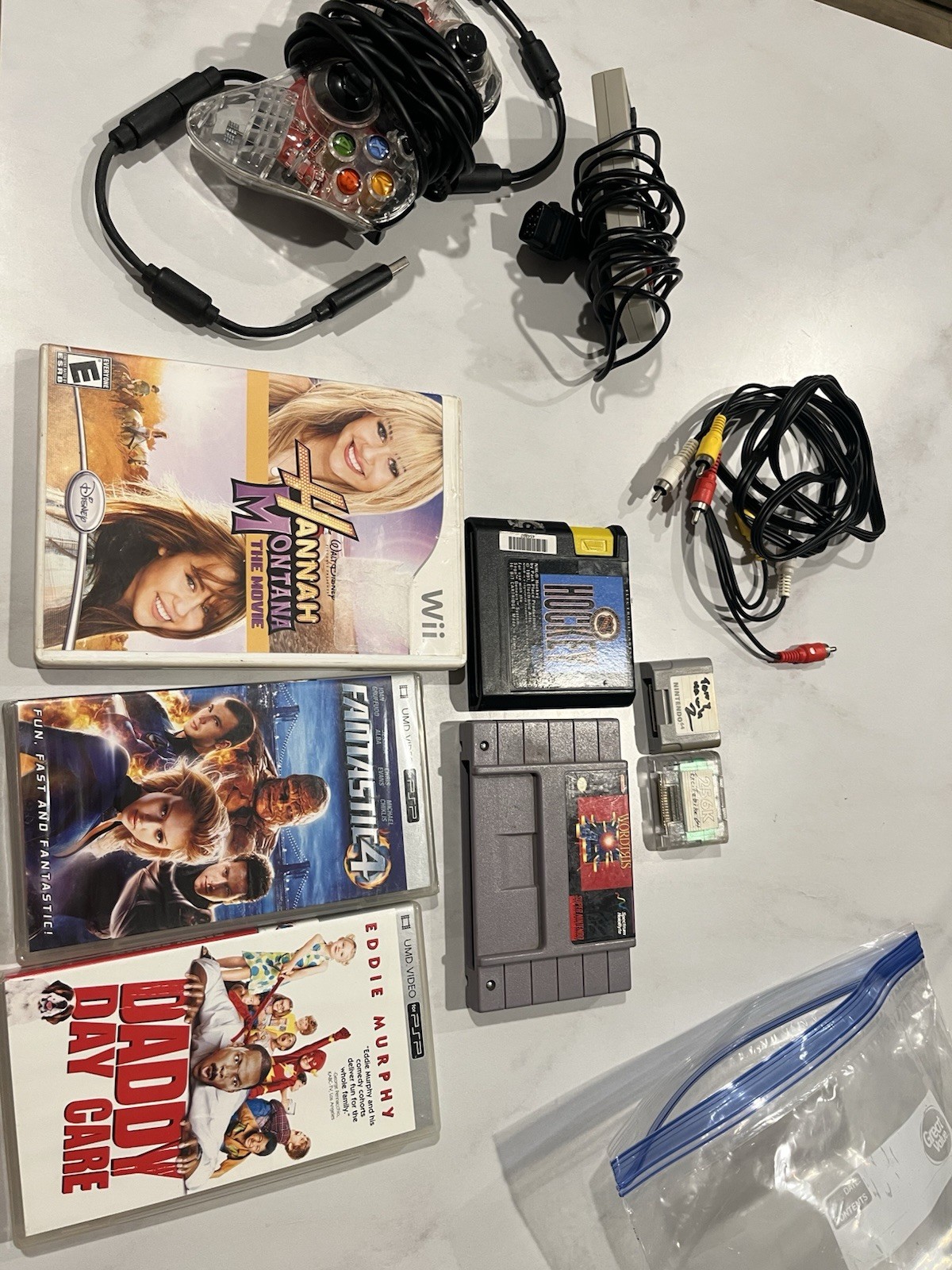 Random miscellaneous bag Controller, N64 Memory, DVD, ETC – CHEAP AS IS