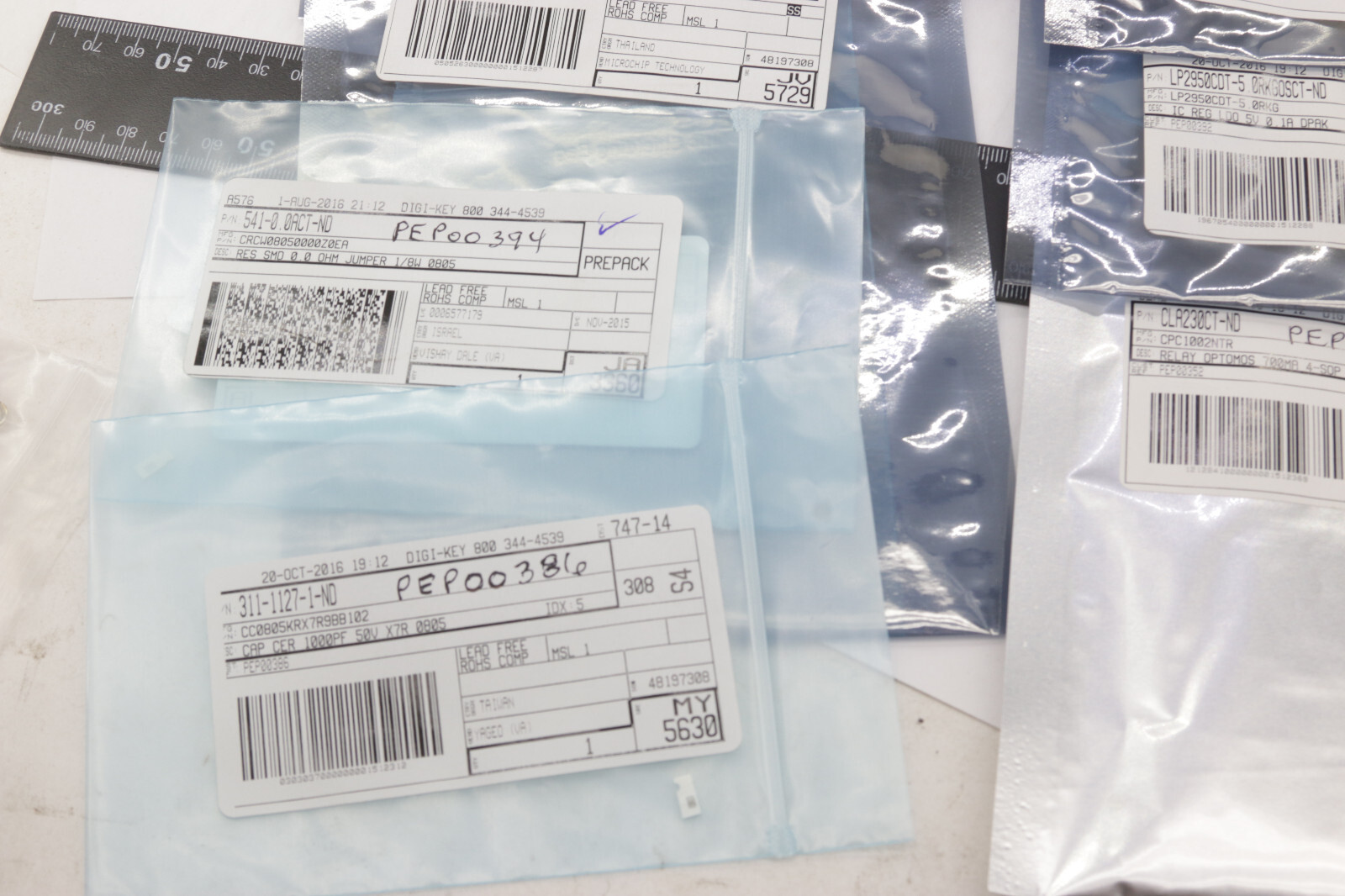 Assorted LOT Microcontroller Capacitor Fuse Jumper – From Digi-Key NEW Old Stock