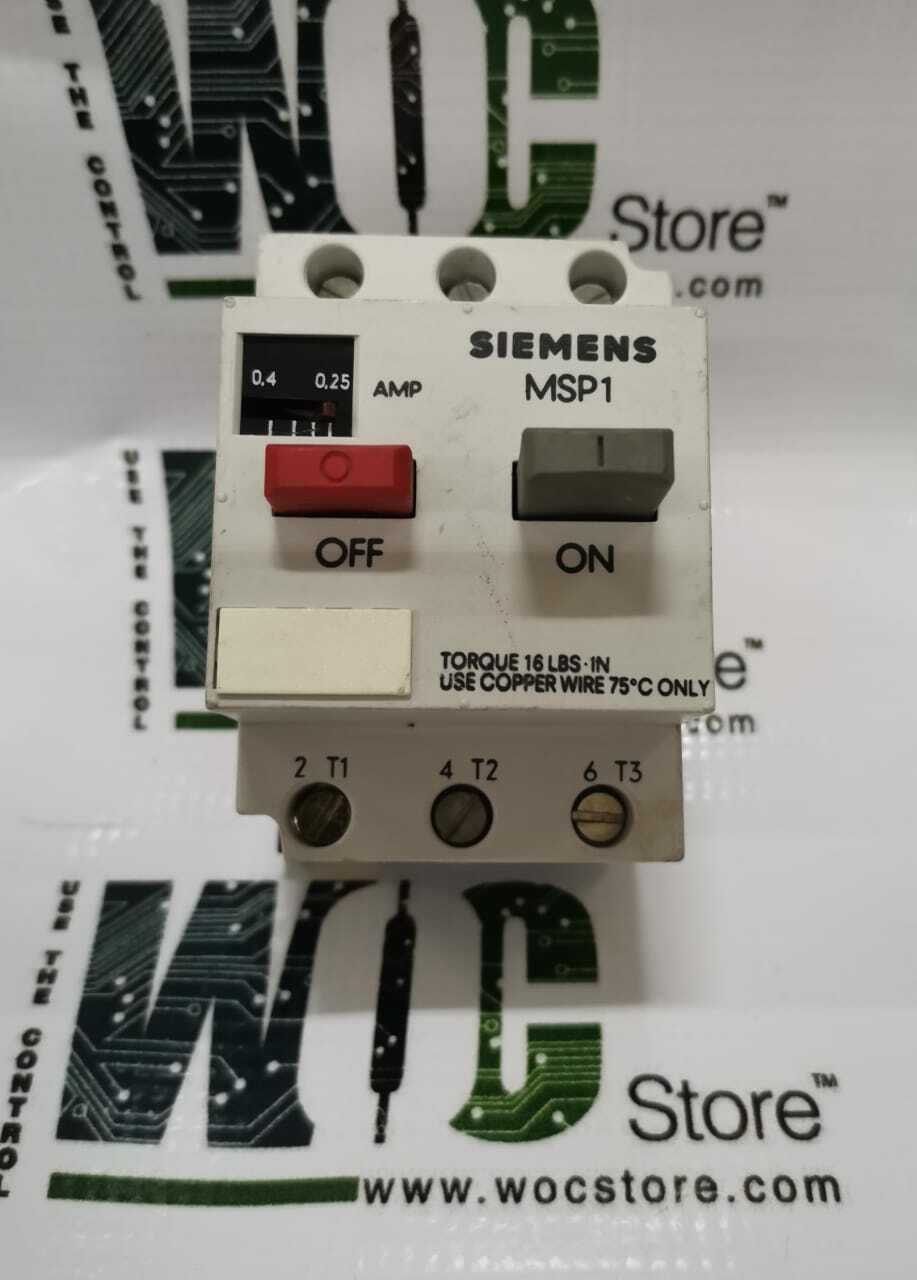 MSP10C MSP1 / 3VE105-2DU00 SIEMENS MANUAL STARTER PROTECTOR SL NO 578600