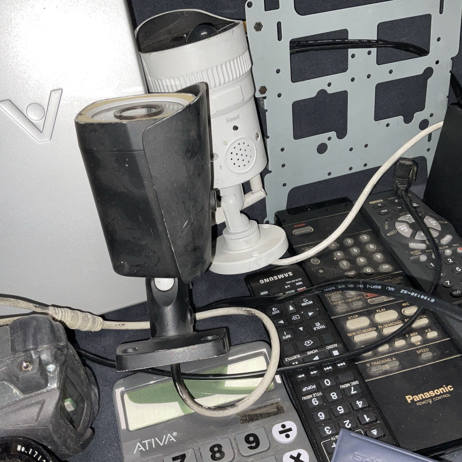 Untested Electronic Lot – External HDD, Garmin, Security Cameras, DVD, Remote