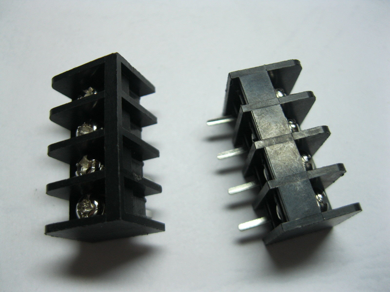 60 pcs Screw Terminal Block Connector 4 pin 6.35mm Barrier Type Black DC29B