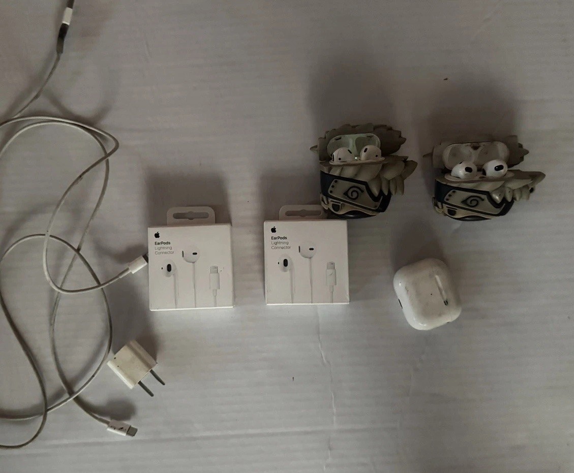 Lot of Mixed Assorted Apple Products Chargers, Cables, Earbuds, Etc All UNTESTED