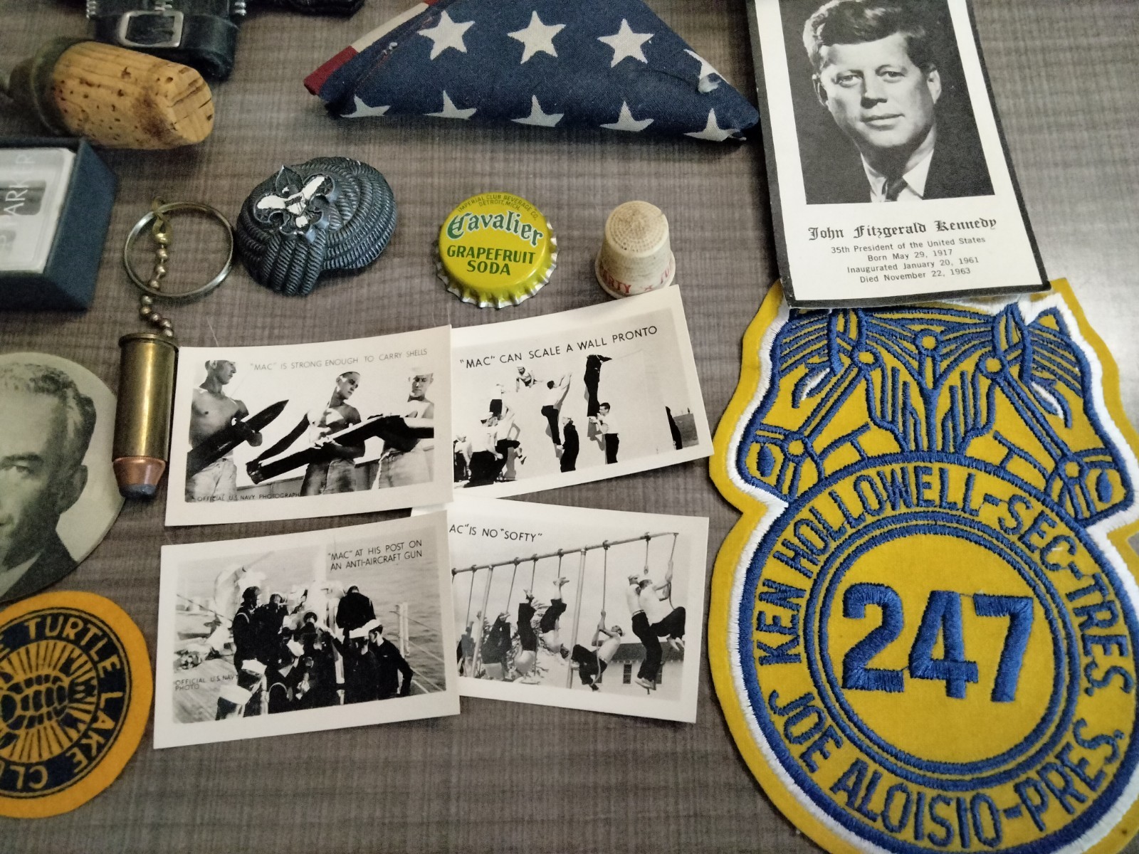 Vintage Junk Drawer Lot of Gadgets – Silver Certificate – Decals – Cross Pen ++