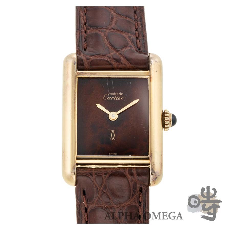 Cartier Must Tank SM Manual Winding Ref.19 756 13 Vermeil Silver Yellow Gold