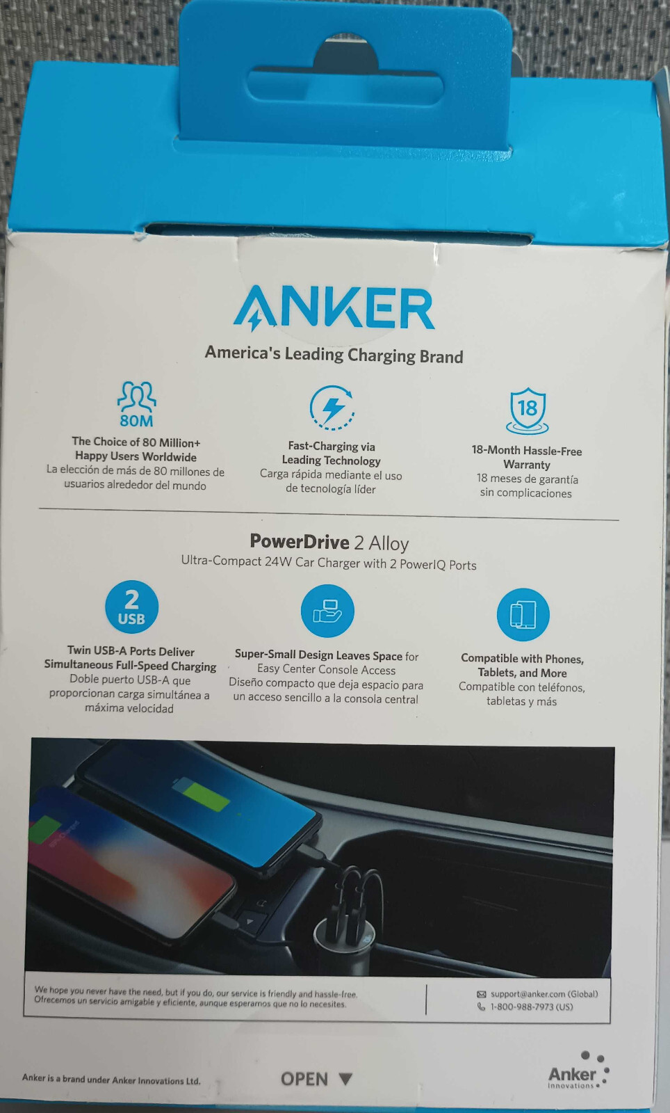 Anker 2-Port PowerDrive 24W Car Charger – Silver