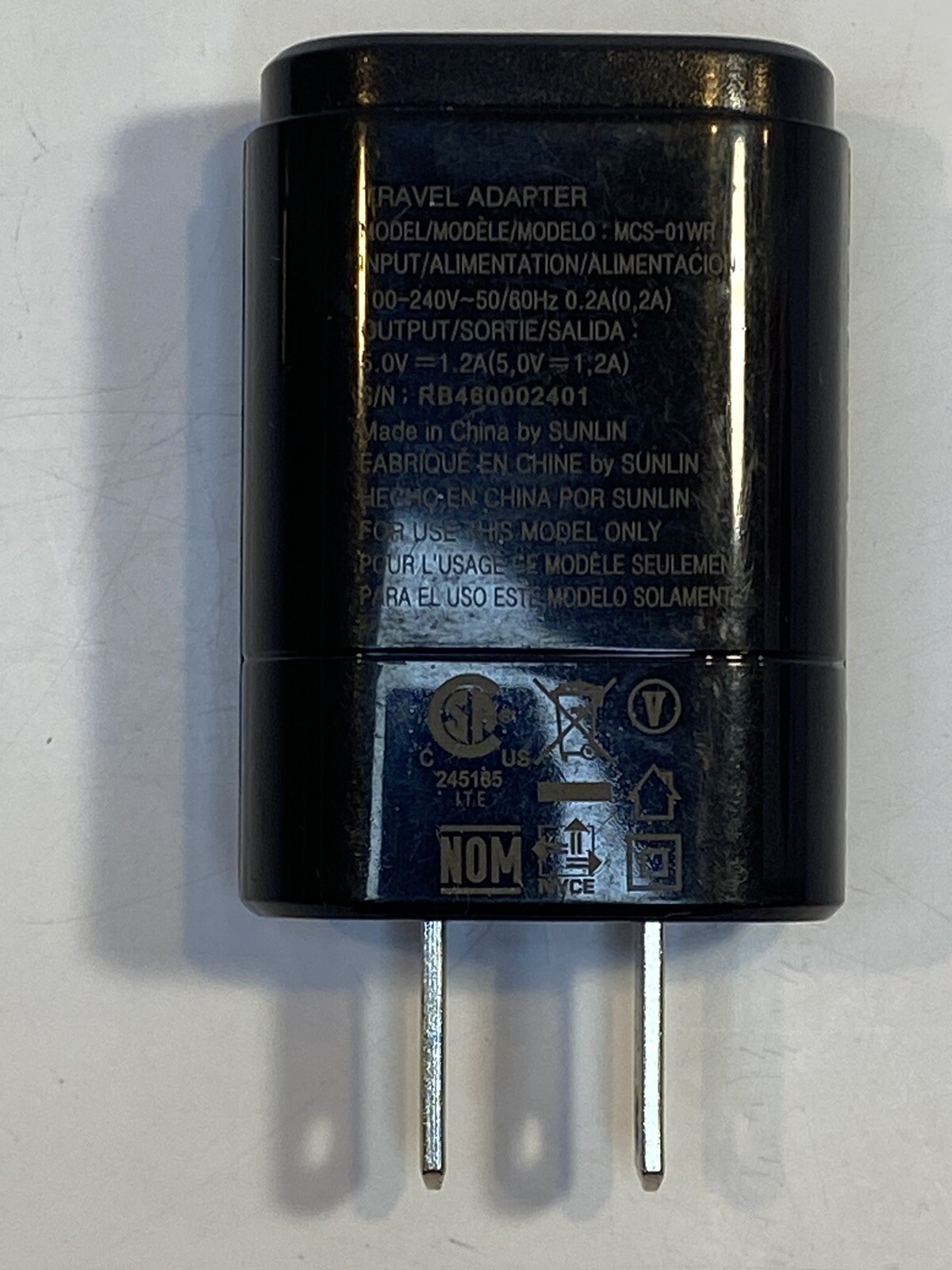 Genuine OEM LG MCS-01WR Travel Adapter Wall Charger W/ Data USB Cable Black