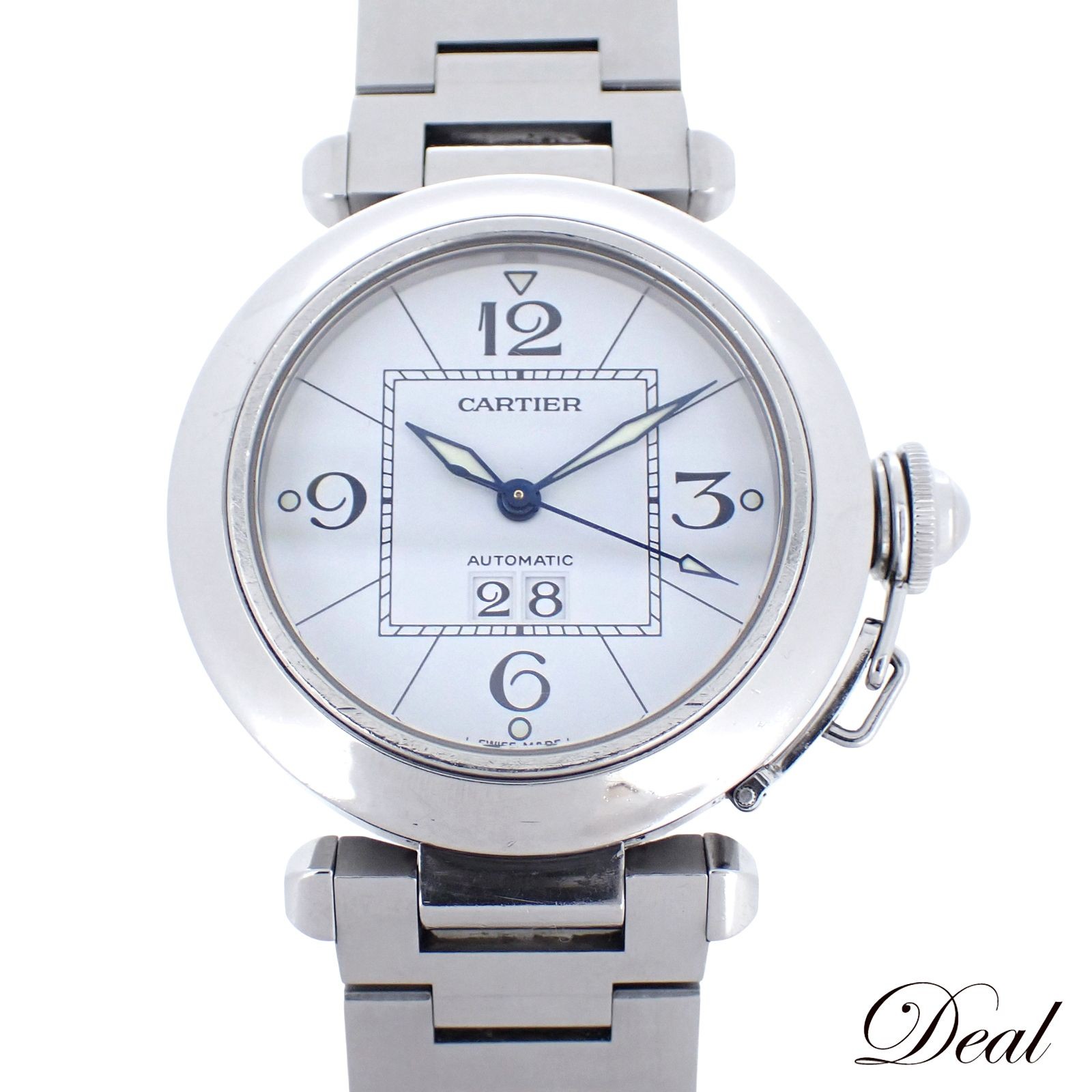 Cartier Watch Pasha C Big Date White Dial Silver W31055M7 Men’s Unisex w/Boxed