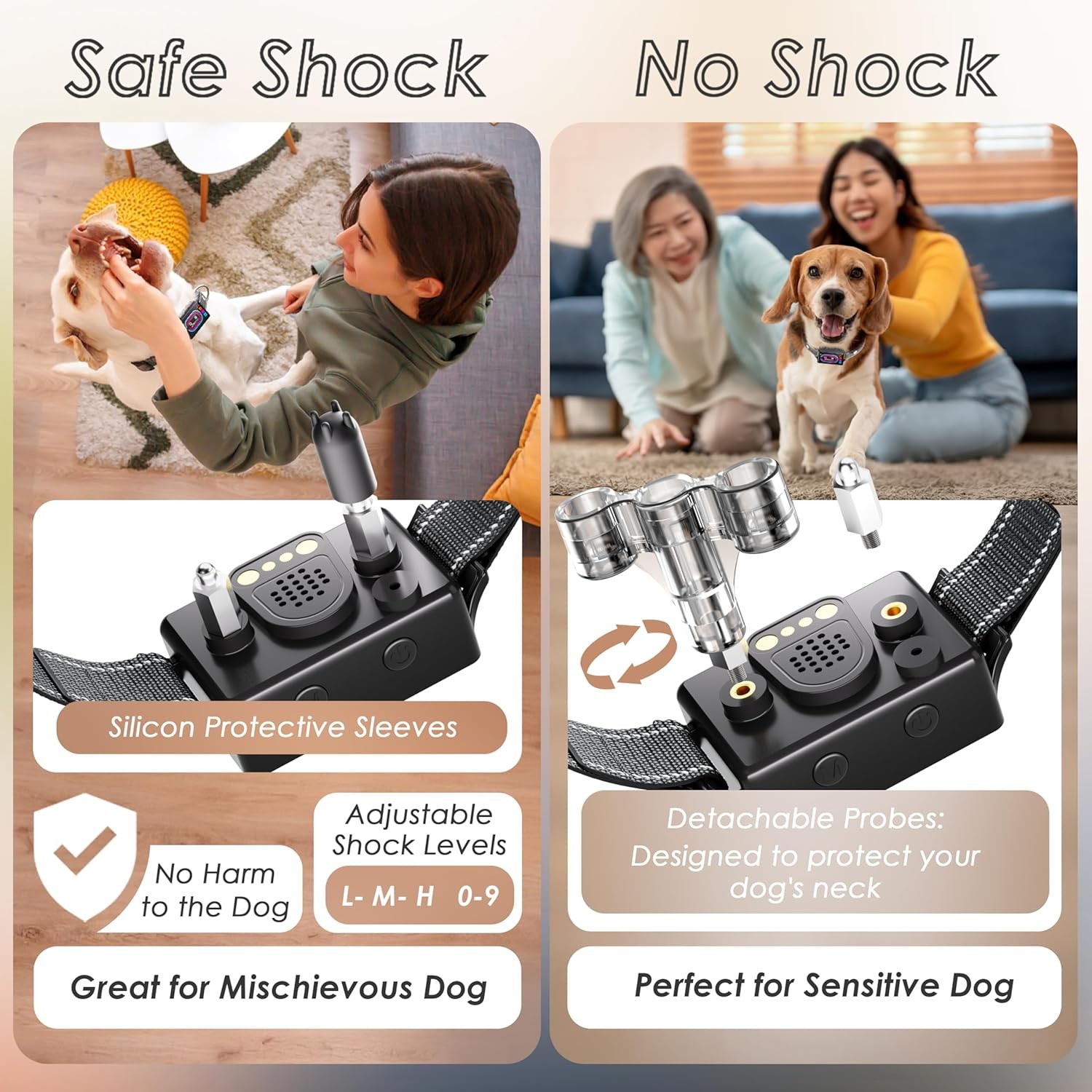 Dog Bark Collar 2 Pack, 2025 Smart Bark Collar for Dogs Large Medium Small