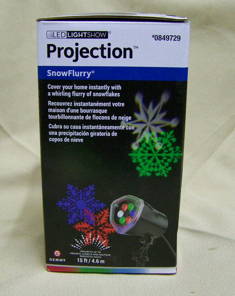 Gemmy Multicolor Snow Flurry Projection LED Lightshow #0849729 holiday light