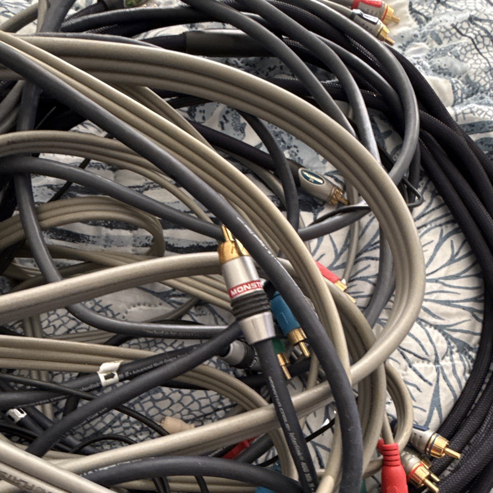 Monster Audio/Video Cable Lot w/ RCA Connectors (Red/White/Yellow)