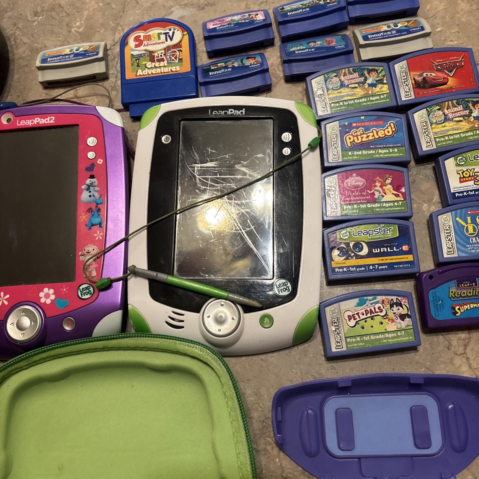 Leappad Leap Frog 4 Systems Accessories & Games / 19 Cartridges Lot *Read