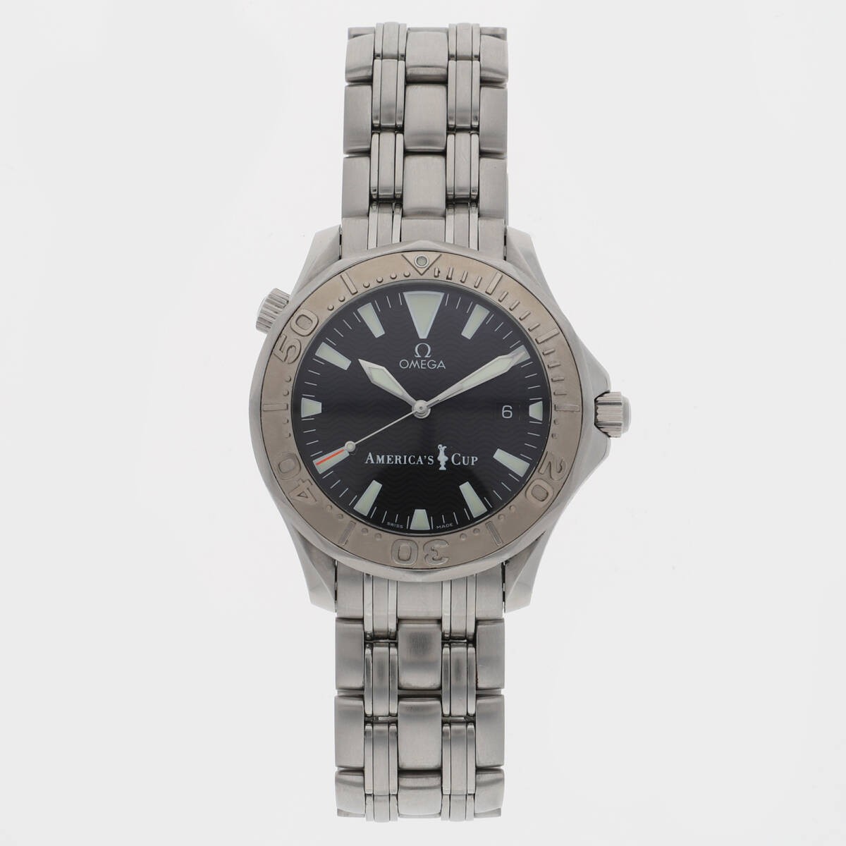 OMEGA Seamaster America’s Cup 2533.50 Black Dial SS Automatic Men’s Watch Auth