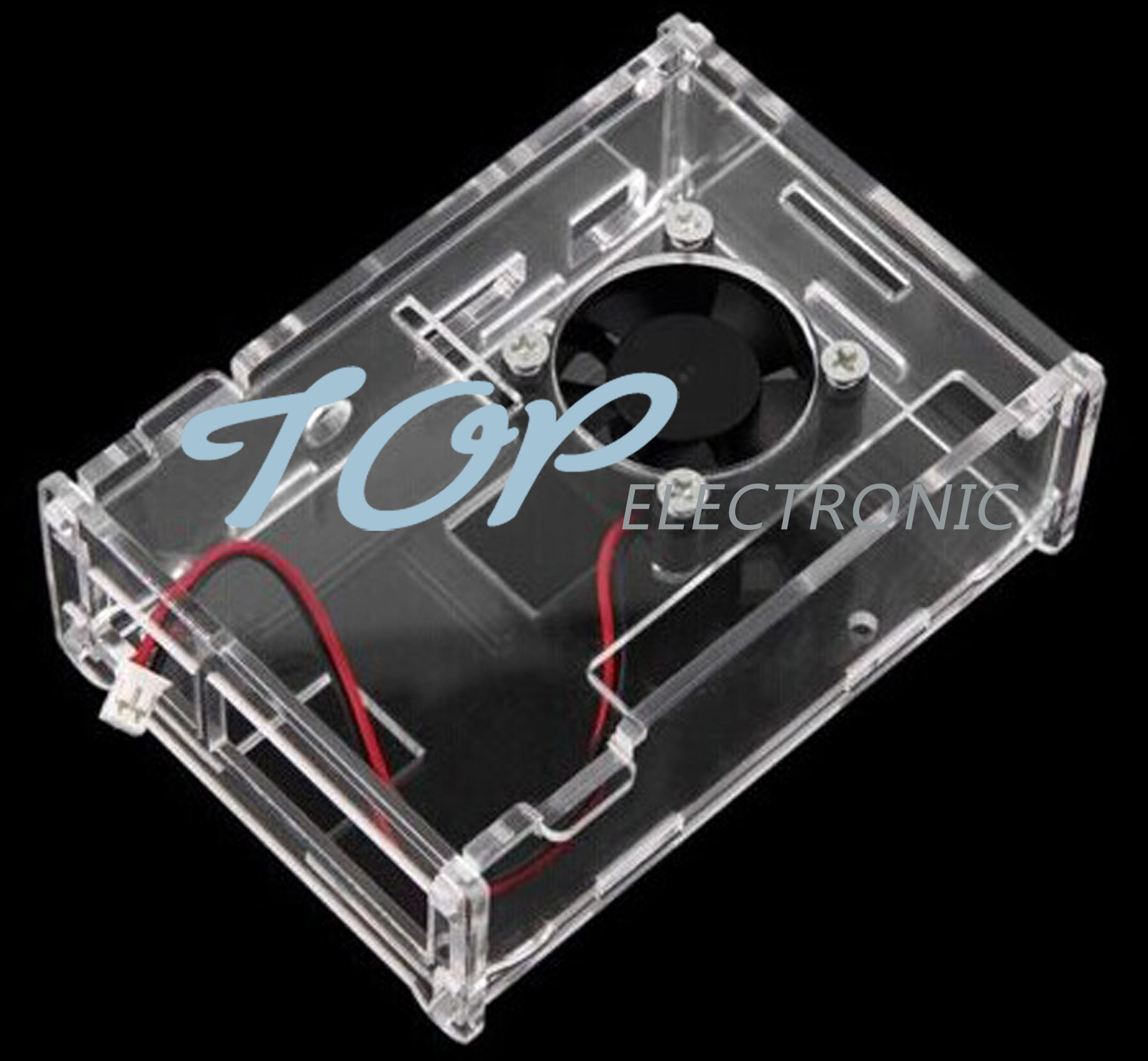 Transparent Clear Case Enclosure Box + Cooling Fan for Raspberry Pi 2 UL M197