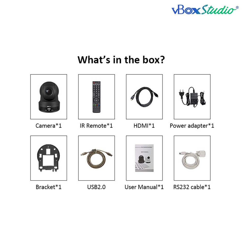 vBoxStudio® – ViZion D1 – PTZ NDI Camera FHD 20X
