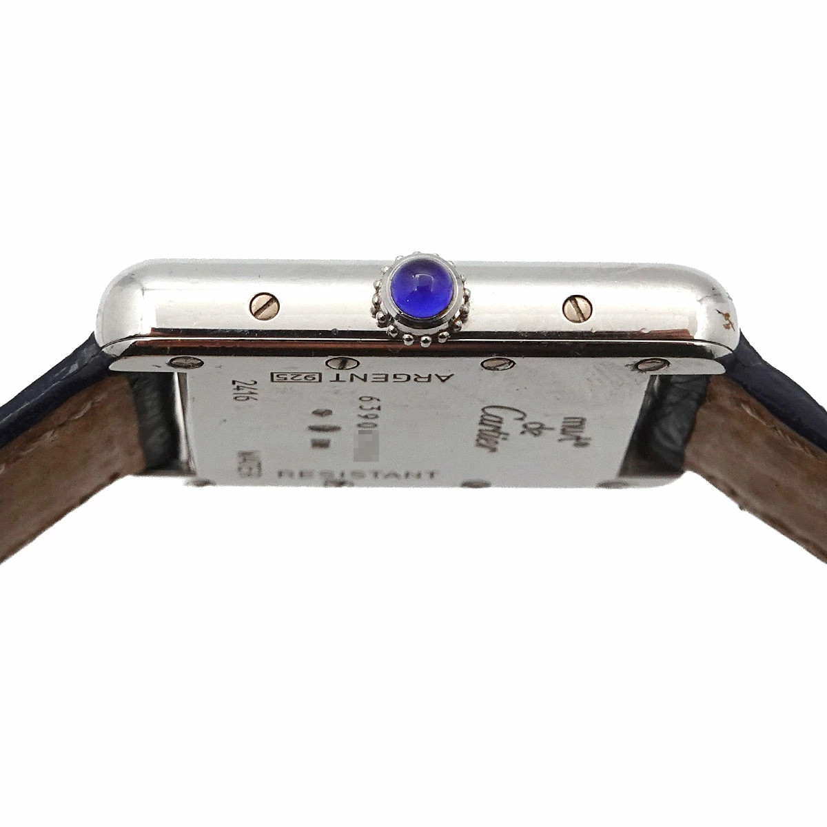 Cartier Must Tank SM W1014254 Women’s Watch SV925 White Quartz Square Dial Auth