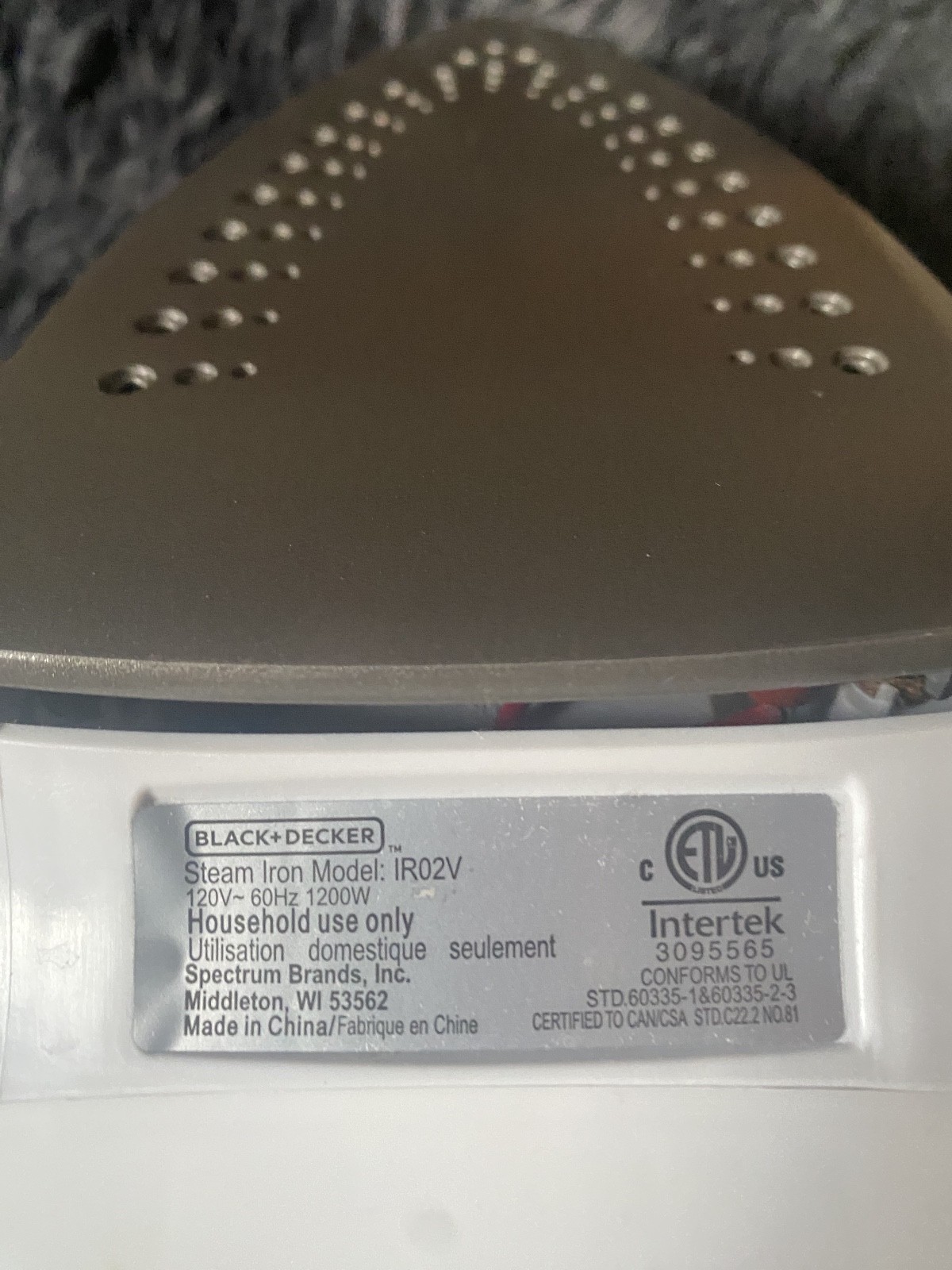 Black+Decker, Easy Steam Compact Iron, IR02V-T