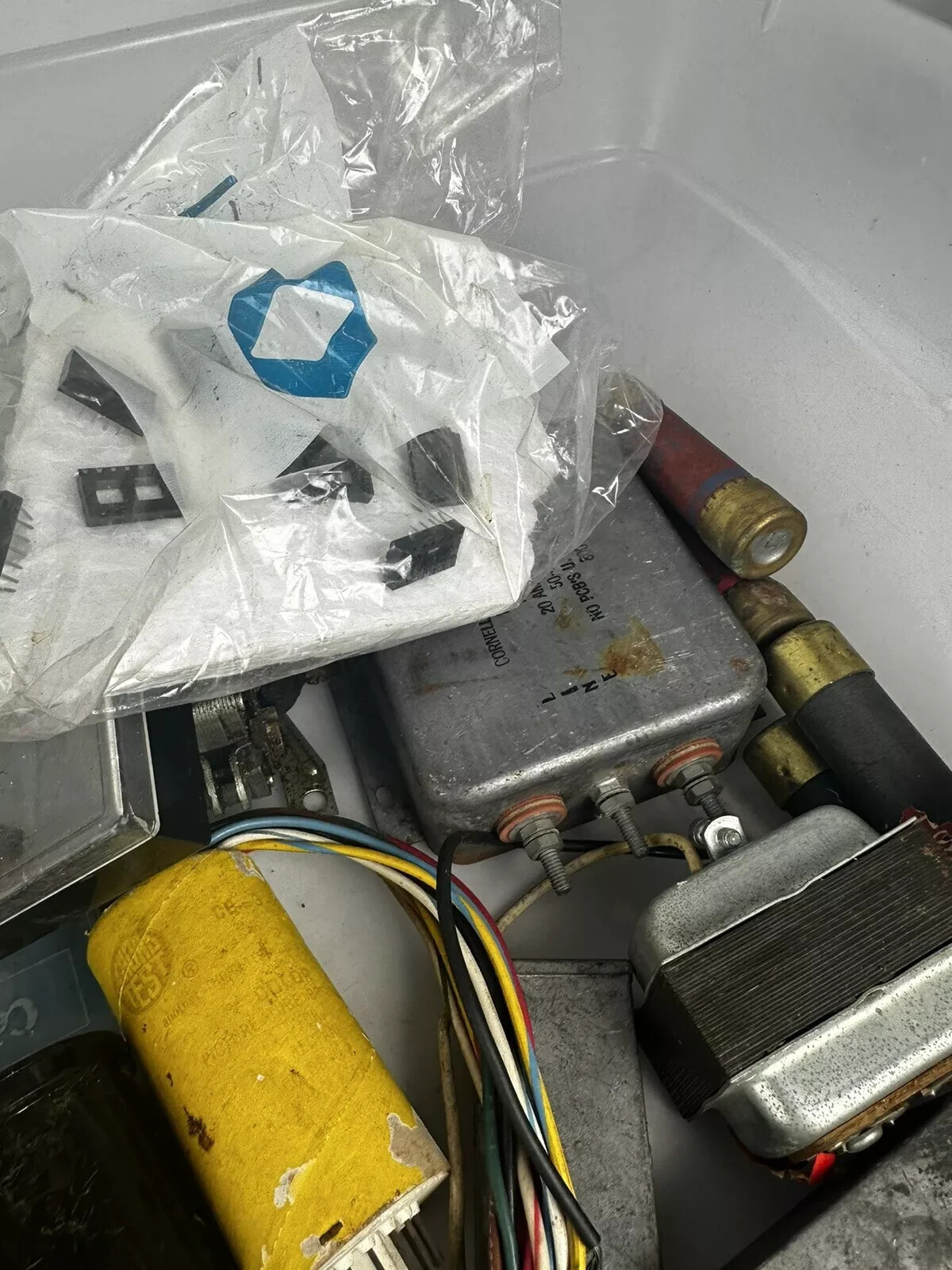 Huge Lot Of Transformers, Capacitors, Semiconductors, Transistors, IC chips, Etc