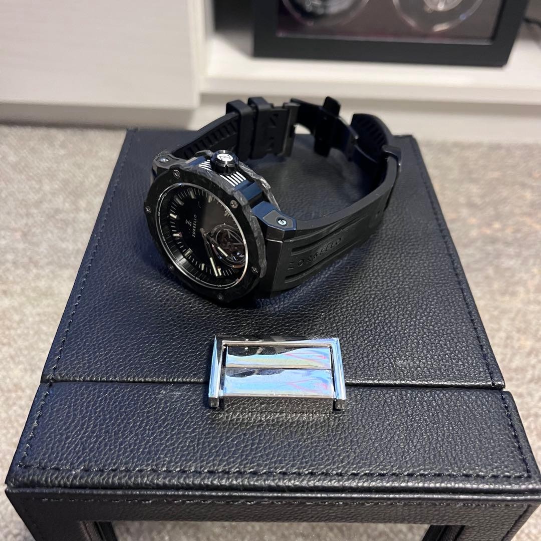 ZORBELLO Wristwatch TOURBILLON Automatic w/box for men Waterproof 100m black