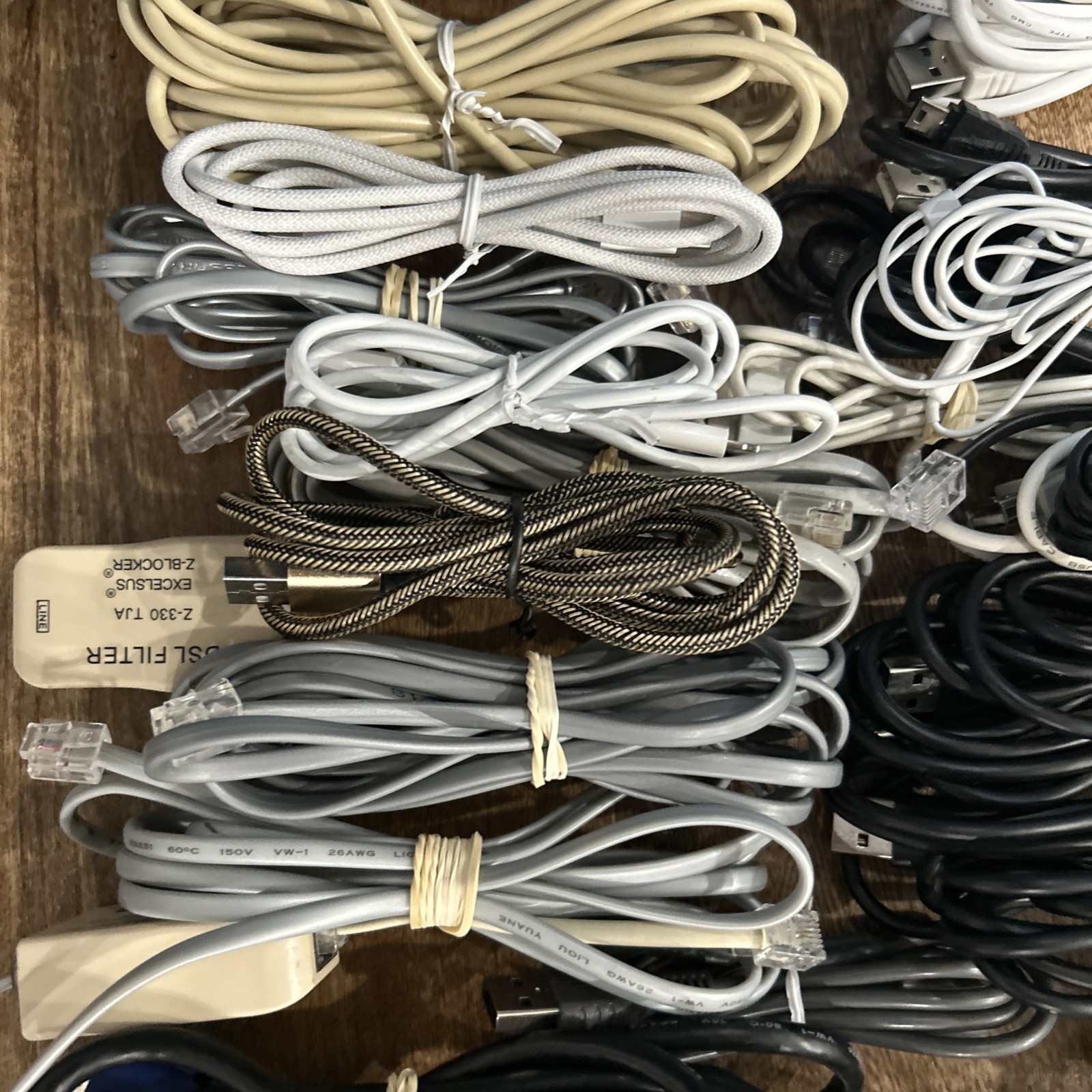 Box Of 75 Assorted Power Printer Computer Phone Nintendo Wires Cables