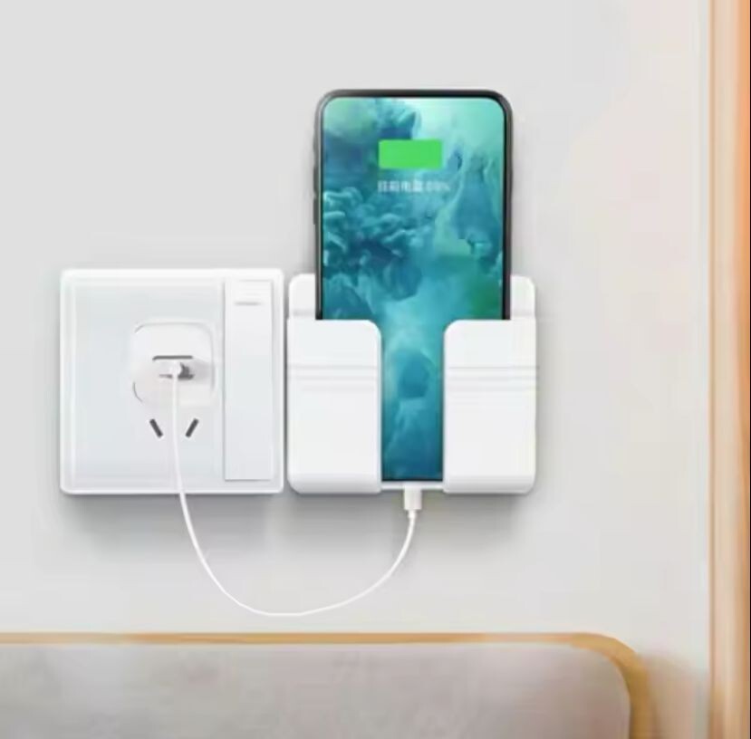 1pc Wall Mobile Phone Holder , Plug Phone Charging , Stand Remote Control