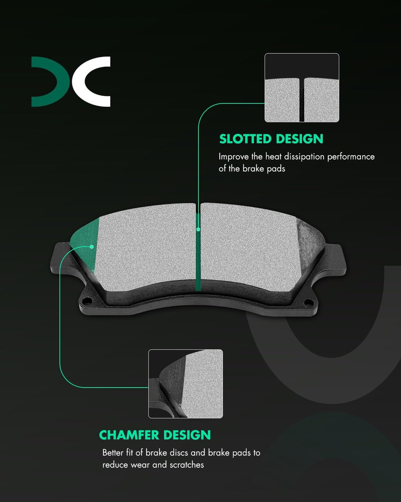 SCITOO D1522 Front Ceramic Brake Pads Sets Fit For Chevrolet Cruze 2011-2015,…
