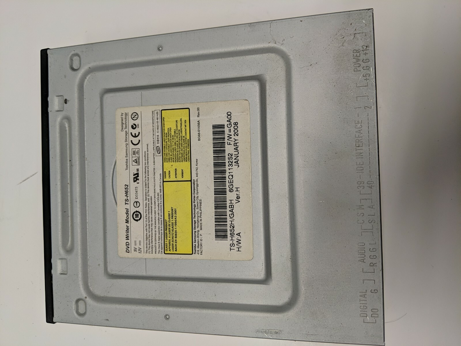TOSHIBA SAMSUNG TS-H652L/HPAH VER L DVD WRITER 5188-2574