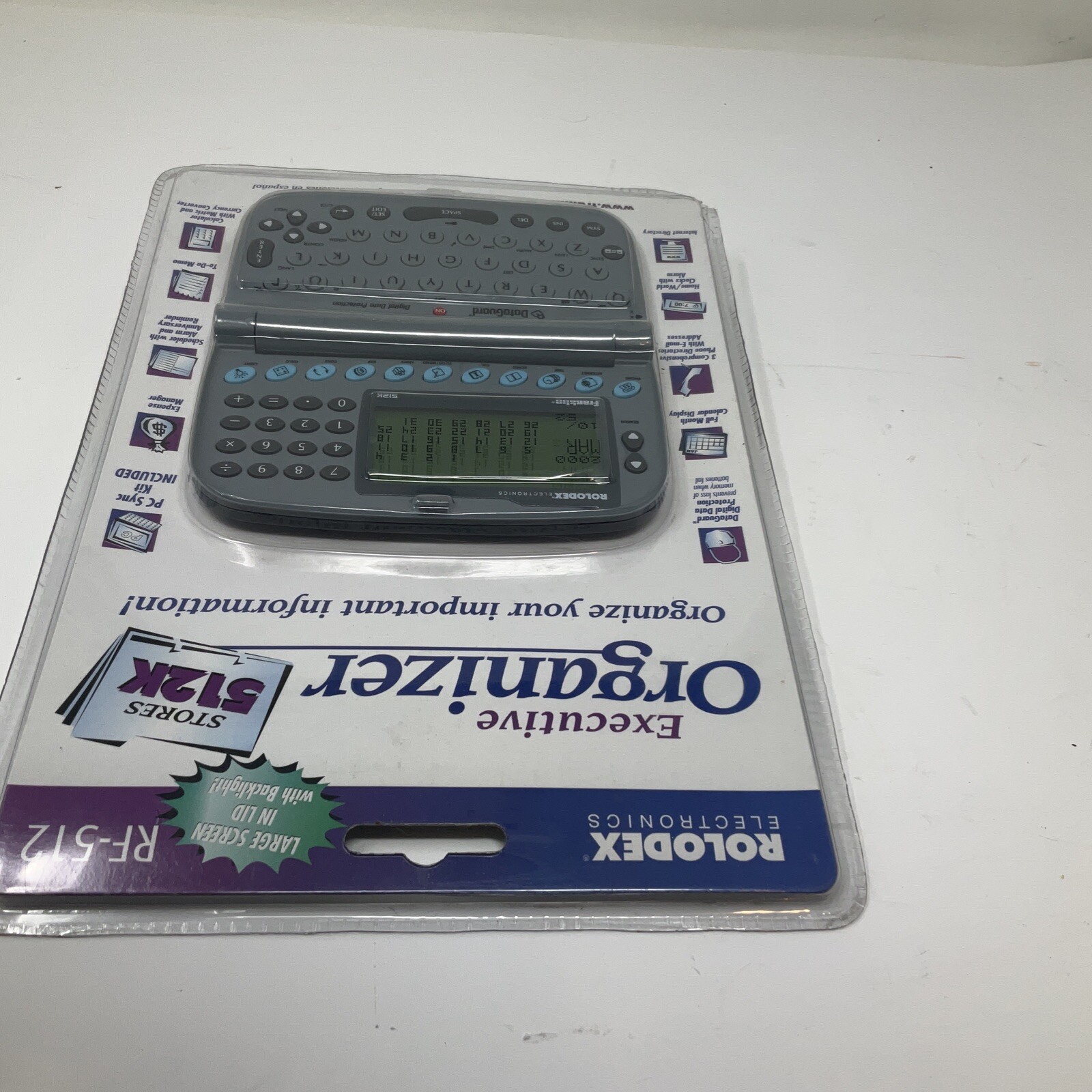 Rolodex Electronics RF-512 Executive Organizer 512K Stories Vintage NEW