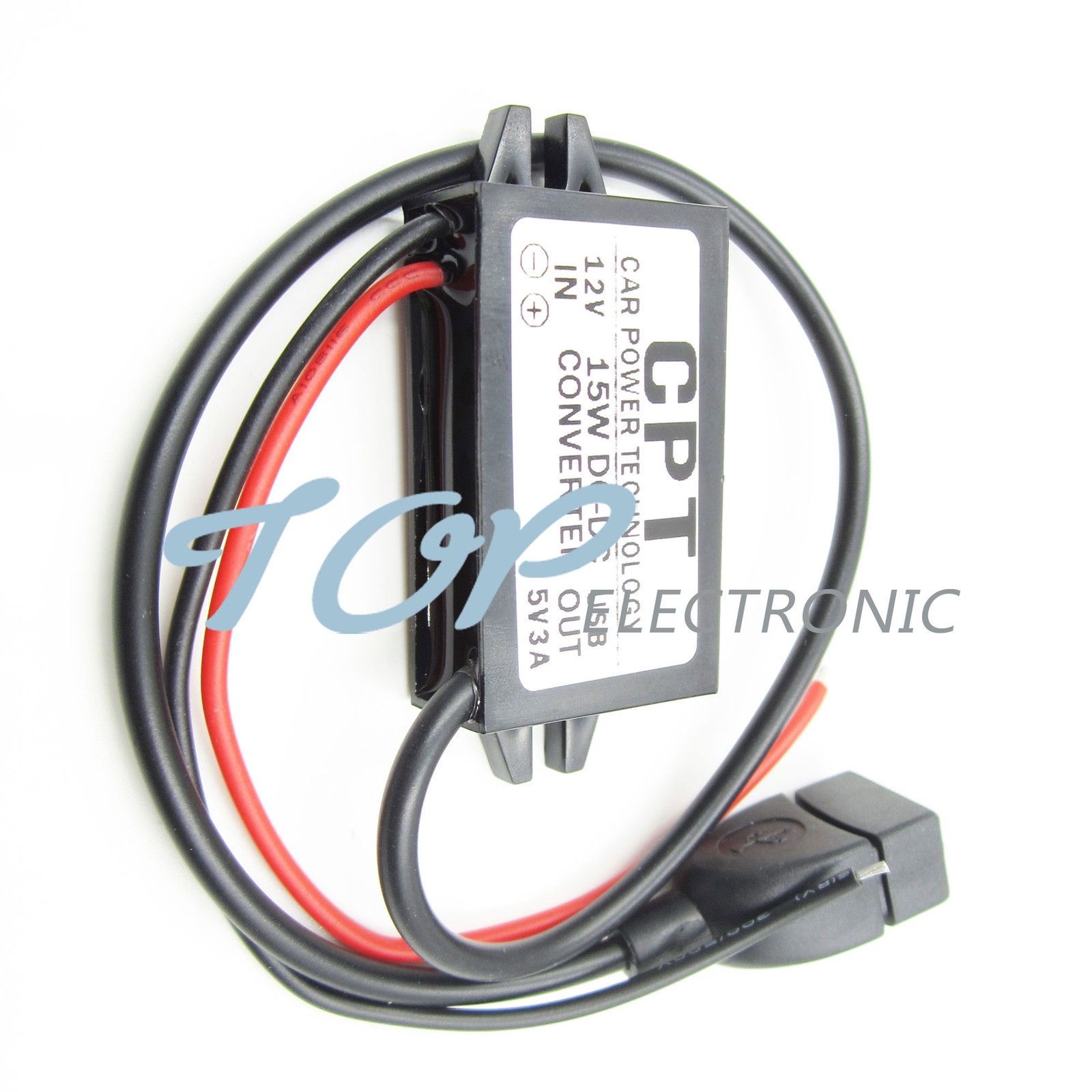 DC-DC 12V To 5V Converter Step Down Module USB Output Power Adapter 3A 15W