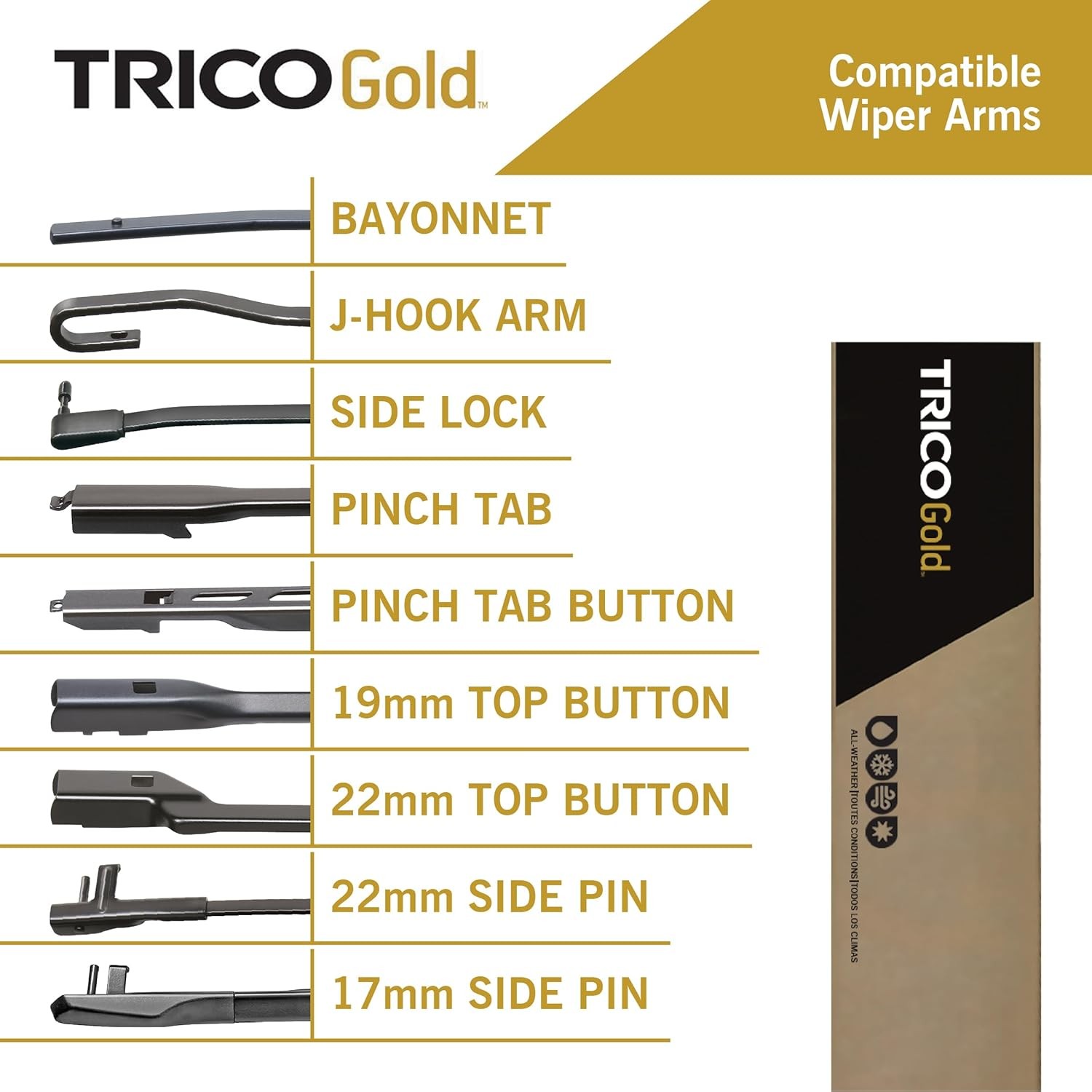 TRICO Gold™ (18-2821) 28 & 21 Inch Pack of 2 Automotive Replacement Windshield W