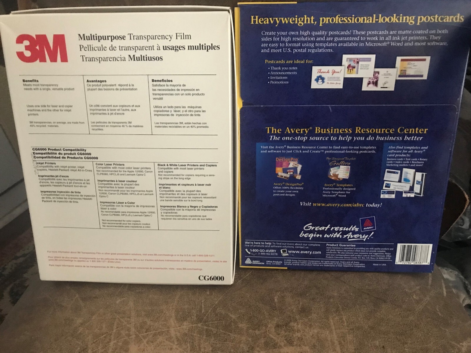 3M Multipurpose Transparency Film Letter Size 8.5″ x 11″ Avery Postcard Inkjet