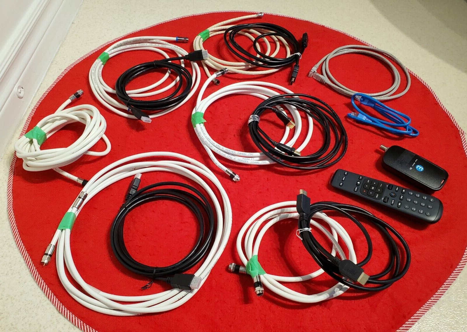 14PC HDMI, CABLES, DIRECT TV REMOTE ELECTRONICS LOT SALE, MINT Perfect 14 PC Lot