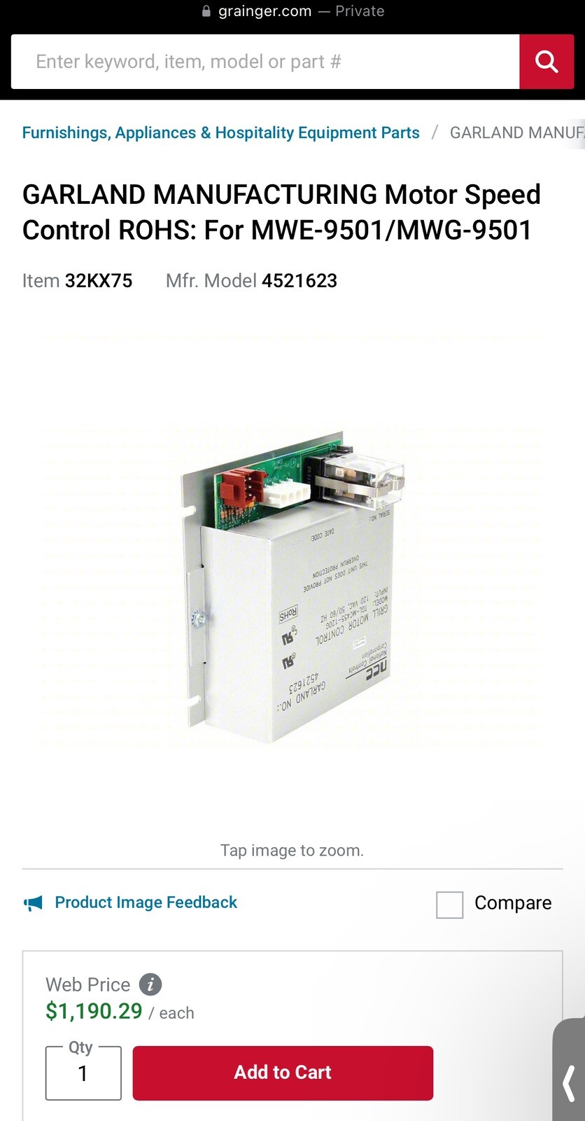 Garland 4521623 Motor Speed Control
